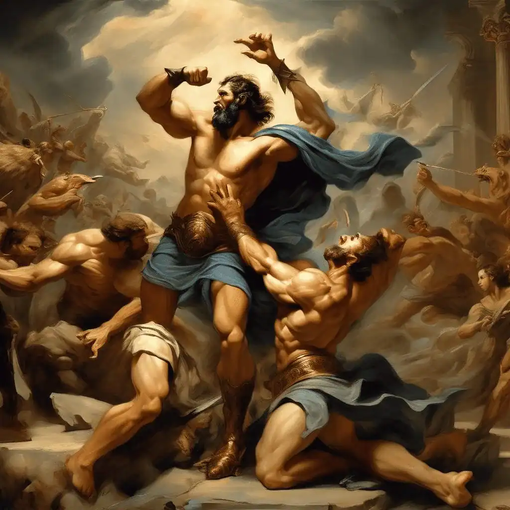 Ulysses Fighting and Begging – Charles Giron